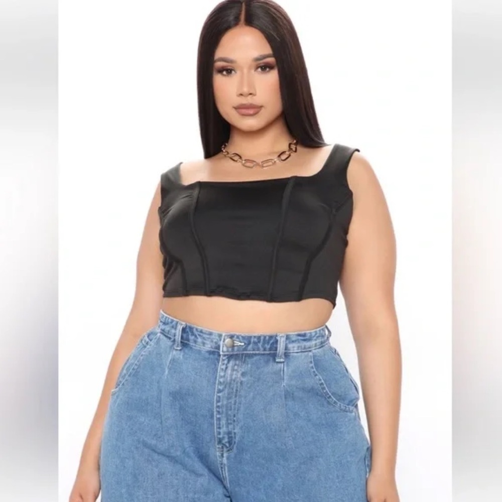 Fashion Nova Black Won’t Take the Blame Corset Crop Top